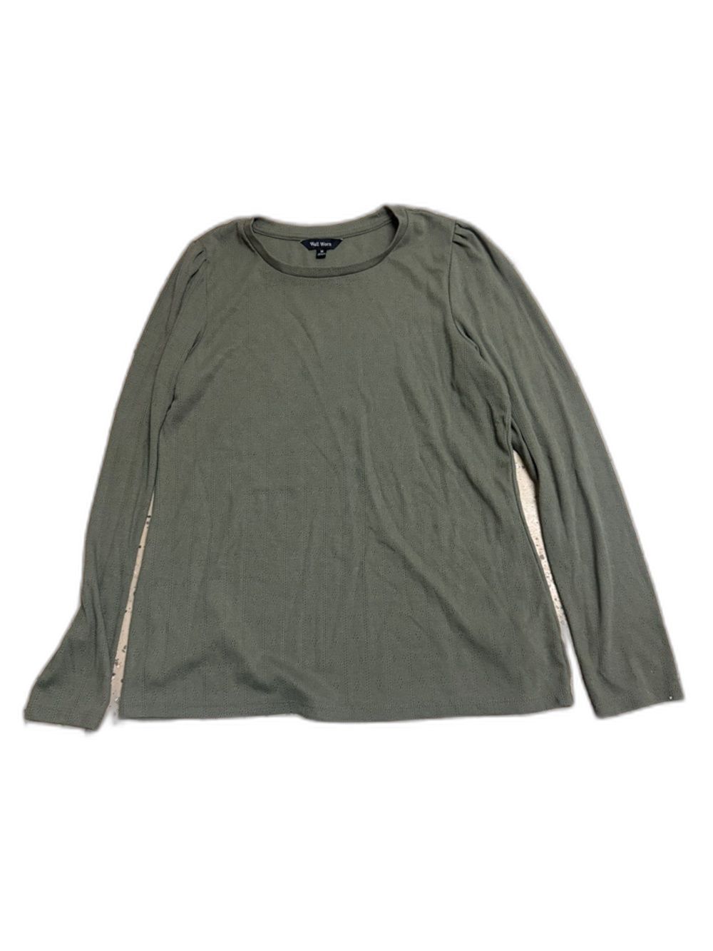 Madewell Olive Long-Sleeve Ribbed Crew Tee